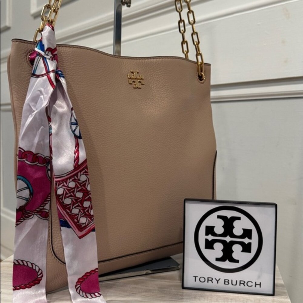 Tory Burch Bag Marsden Swingpack Light Pink Blush Leather Gold Chain Bag